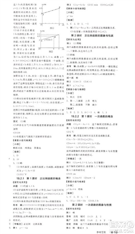 阳光出版社2023全品学练考八年级下册数学人教版参考答案 阳光出版社2023全品学练考八年级下册数学人教版参考答案