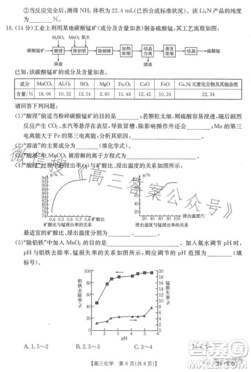 2023广东金太阳2月联考23272C高三化学试卷答案 2023广东金太阳2月联考23272C高三化学试卷答案