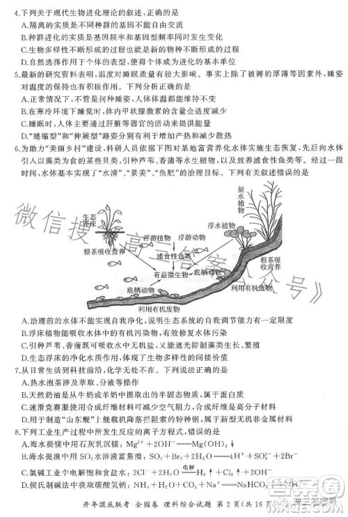 百师联盟2023届高三开年摸底联考全国卷理科综合试题答案 百师联盟2023届高三开年摸底联考全国卷理科综合试题答案