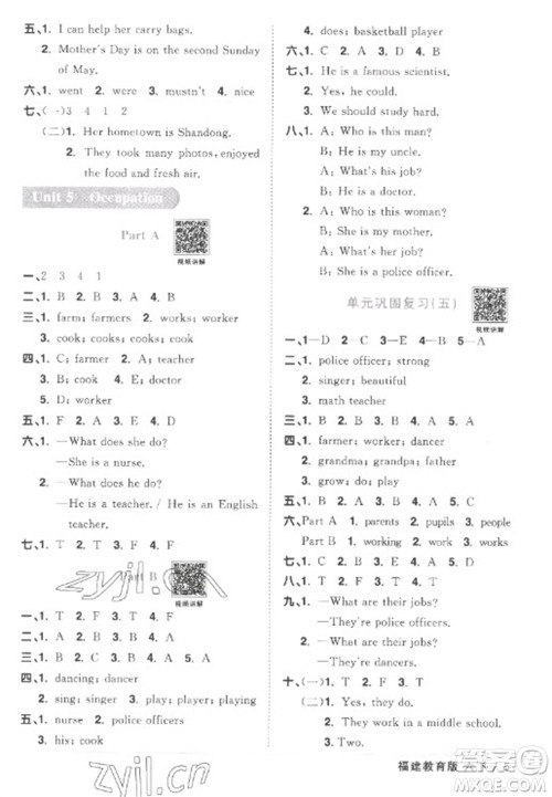 江西教育出版社2023阳光同学课时优化作业六年级英语下册闽教版福建专版答案 江西教育出版社2023阳光同学课时优化作业六年级英语下册闽教版福建专版答案