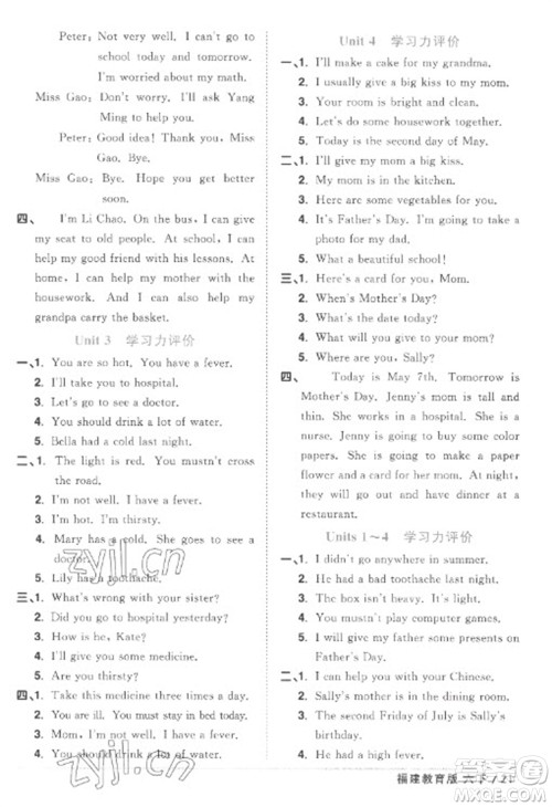 江西教育出版社2023阳光同学课时优化作业六年级英语下册闽教版福建专版答案 江西教育出版社2023阳光同学课时优化作业六年级英语下册闽教版福建专版答案