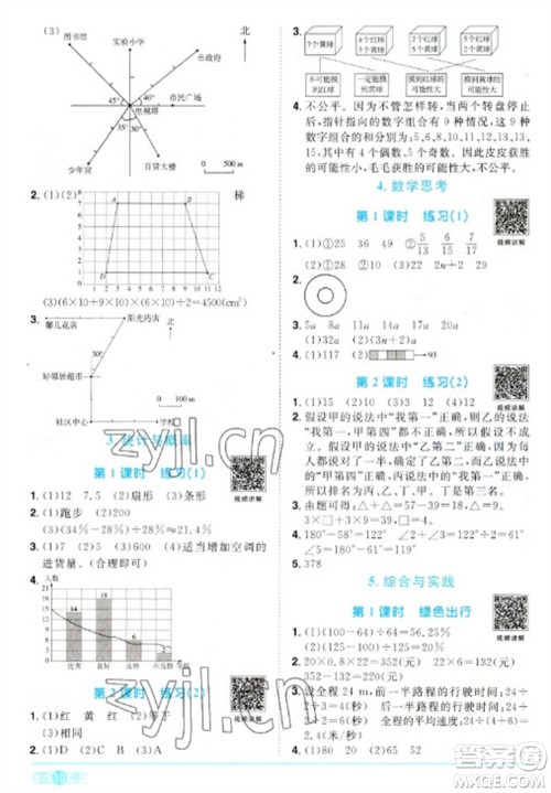 江西教育出版社2023阳光同学课时优化作业六年级数学下册人教版参考答案 江西教育出版社2023阳光同学课时优化作业六年级数学下册人教版参考答案