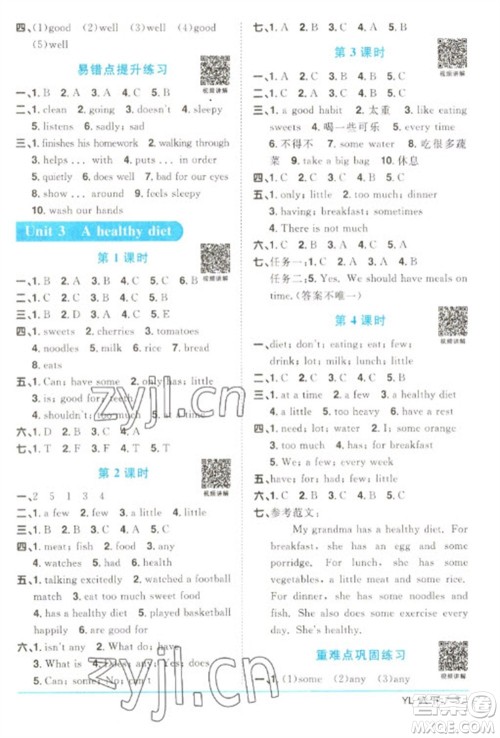 江西教育出版社2023阳光同学课时优化作业六年级英语下册译林版参考答案 江西教育出版社2023阳光同学课时优化作业六年级英语下册译林版参考答案