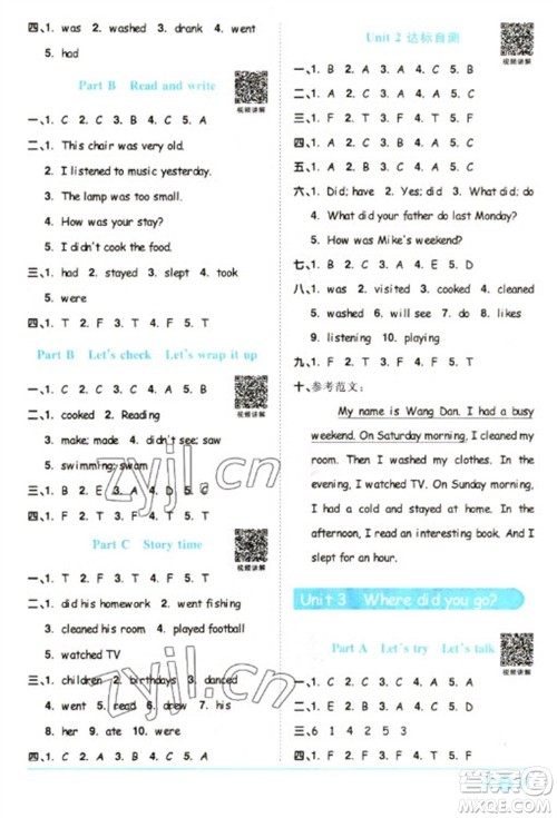 江西教育出版社2023阳光同学课时优化作业六年级英语下册人教PEP版参考答案 江西教育出版社2023阳光同学课时优化作业六年级英语下册人教PEP版参考答案