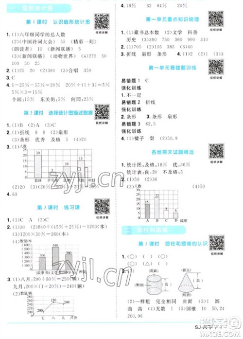 江西教育出版社2023阳光同学课时优化作业六年级数学下册苏教版参考答案 江西教育出版社2023阳光同学课时优化作业六年级数学下册苏教版参考答案