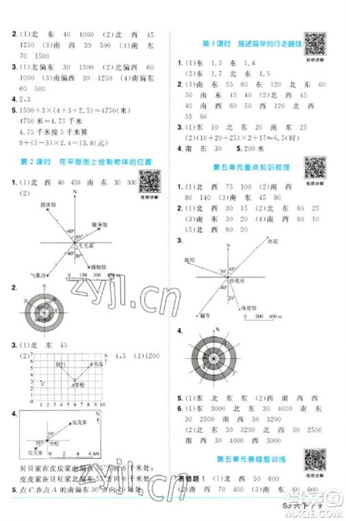 江西教育出版社2023阳光同学课时优化作业六年级数学下册苏教版参考答案 江西教育出版社2023阳光同学课时优化作业六年级数学下册苏教版参考答案