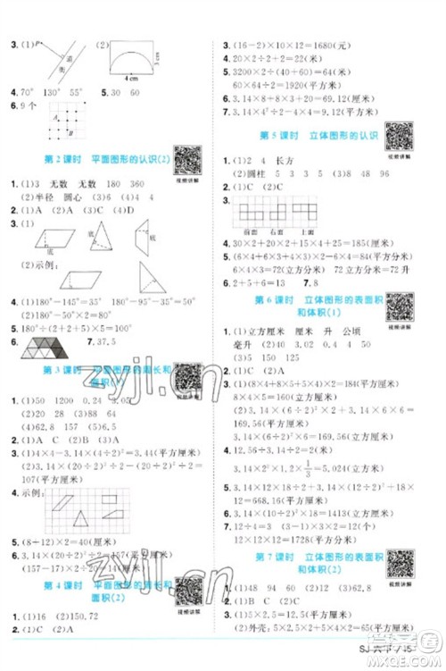 江西教育出版社2023阳光同学课时优化作业六年级数学下册苏教版参考答案 江西教育出版社2023阳光同学课时优化作业六年级数学下册苏教版参考答案