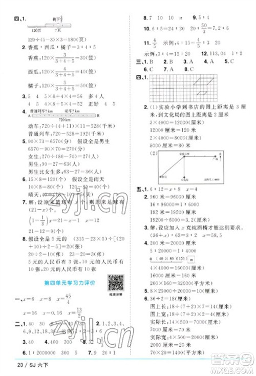 江西教育出版社2023阳光同学课时优化作业六年级数学下册苏教版参考答案 江西教育出版社2023阳光同学课时优化作业六年级数学下册苏教版参考答案
