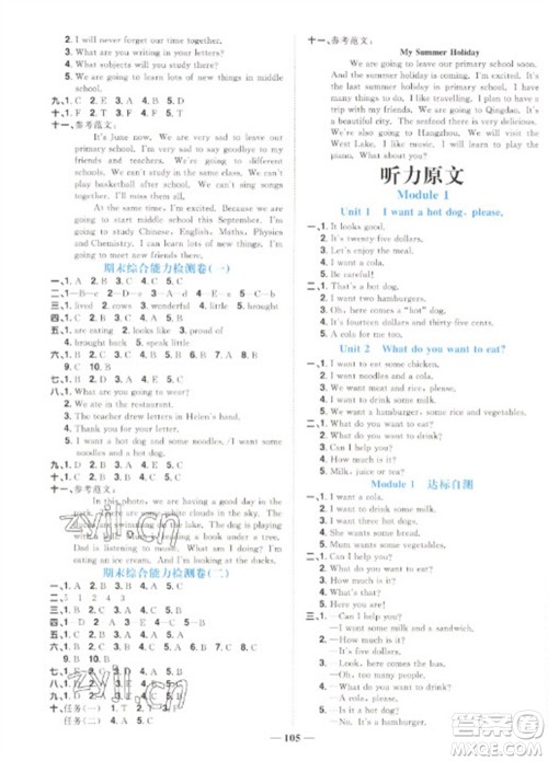 江西教育出版社2023阳光同学课时优化作业六年级英语下册外研版参考答案 江西教育出版社2023阳光同学课时优化作业六年级英语下册外研版参考答案