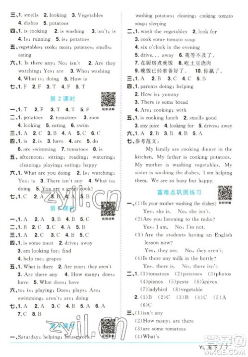江西教育出版社2023阳光同学课时优化作业五年级英语下册译林版参考答案 江西教育出版社2023阳光同学课时优化作业五年级英语下册译林版参考答案