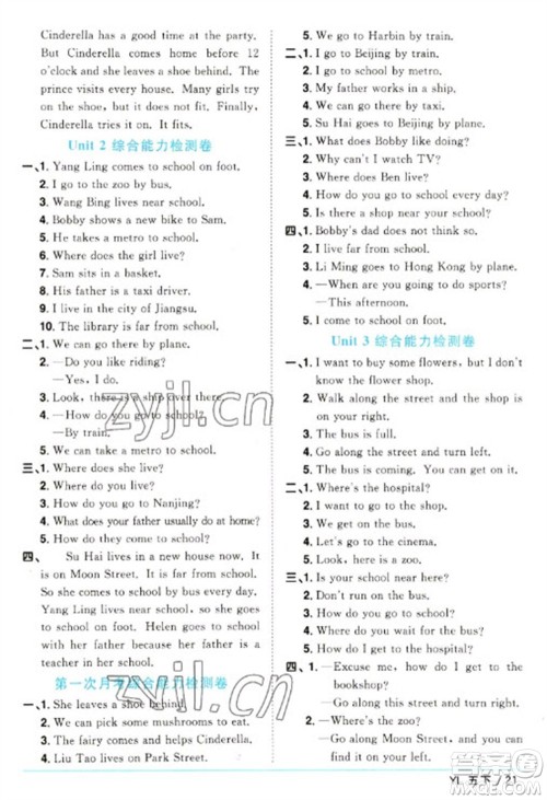江西教育出版社2023阳光同学课时优化作业五年级英语下册译林版参考答案 江西教育出版社2023阳光同学课时优化作业五年级英语下册译林版参考答案