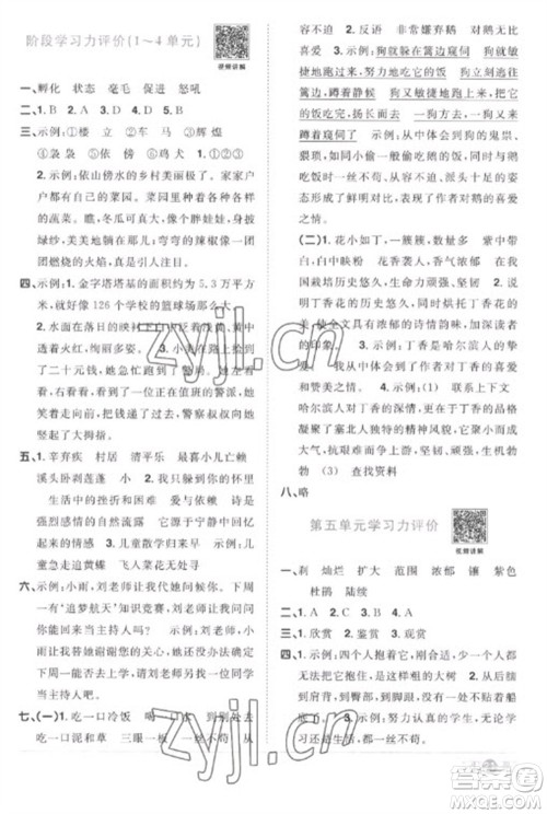 江西教育出版社2023阳光同学课时优化作业四年级语文下册人教版菏泽专版参考答案 江西教育出版社2023阳光同学课时优化作业四年级语文下册人教版菏泽专版参考答案