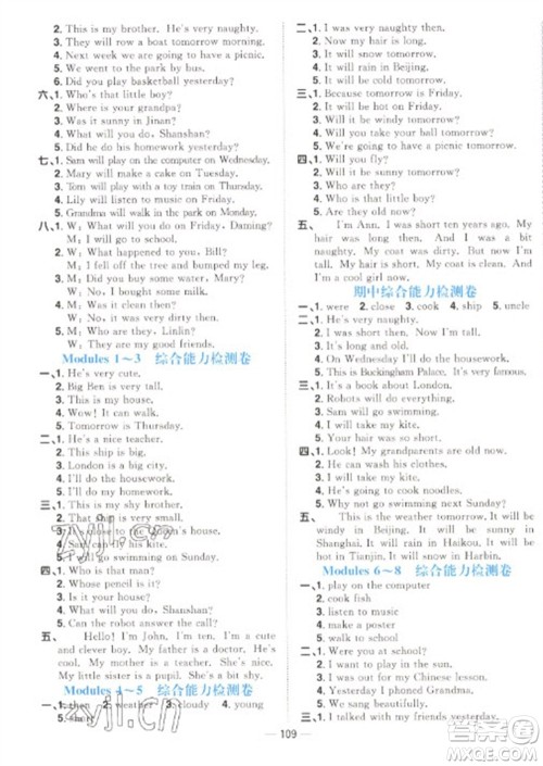 江西教育出版社2023阳光同学课时优化作业四年级英语下册外研版参考答案 江西教育出版社2023阳光同学课时优化作业四年级英语下册外研版参考答案