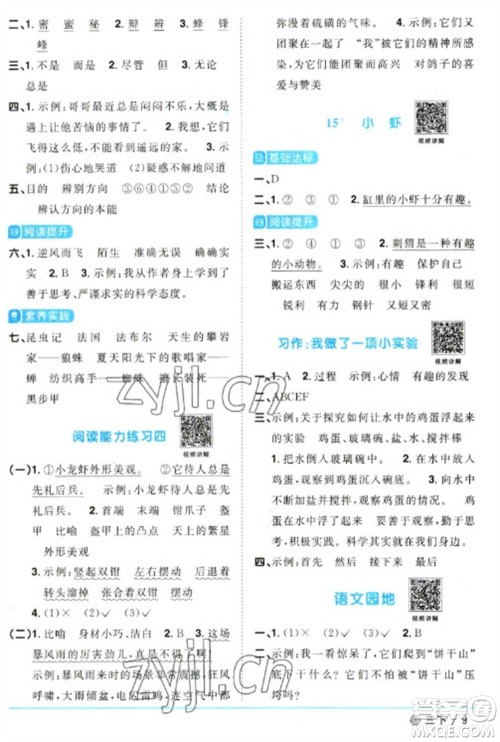 江西教育出版社2023阳光同学课时优化作业三年级语文下册人教版五四制参考答案 江西教育出版社2023阳光同学课时优化作业三年级语文下册人教版五四制参考答案