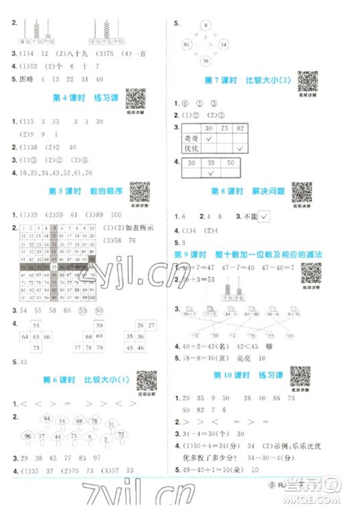 福建少年儿童出版社2023阳光同学课时优化作业一年级数学下册人教版福建专版参考答案 福建少年儿童出版社2023阳光同学课时优化作业一年级数学下册人教版福建专版参考答案