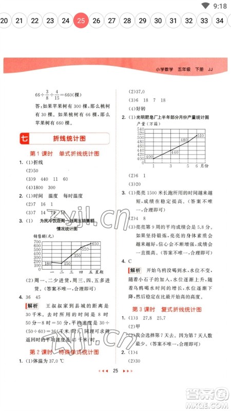 西安出版社2023春季53天天练五年级数学下册冀教版参考答案