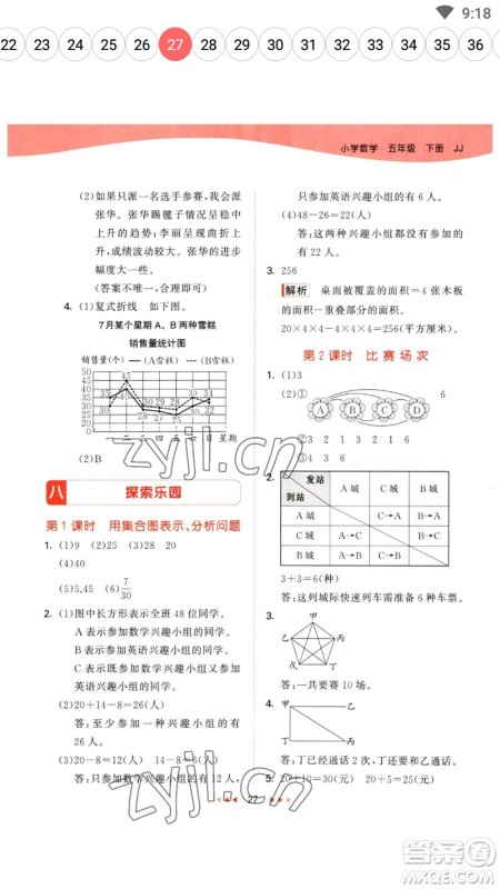 西安出版社2023春季53天天练五年级数学下册冀教版参考答案