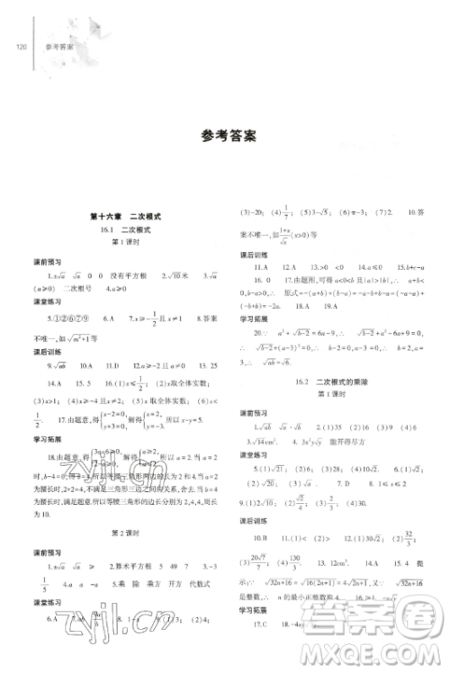 大象出版社2023初中同步练习册八年级下册数学人教版答案