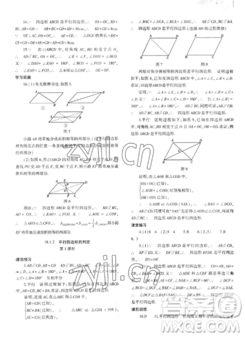 大象出版社2023初中同步练习册八年级下册数学人教版答案