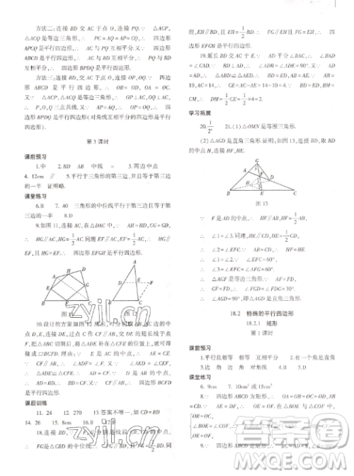 大象出版社2023初中同步练习册八年级下册数学人教版答案