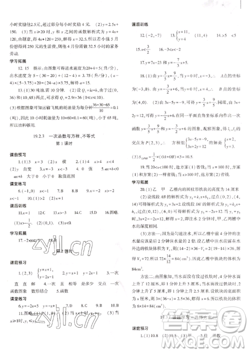 大象出版社2023初中同步练习册八年级下册数学人教版答案