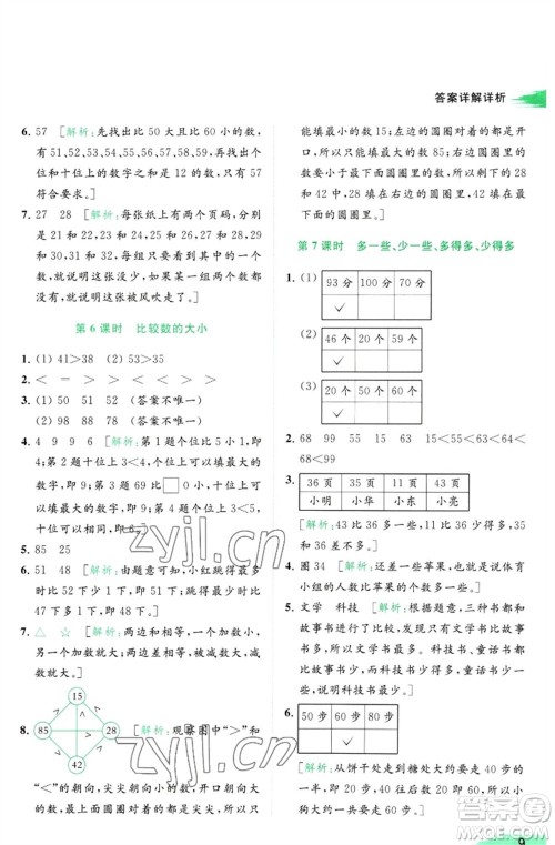 北京教育出版社2023亮点给力提优班多维互动空间一年级数学下册苏教版参考答案