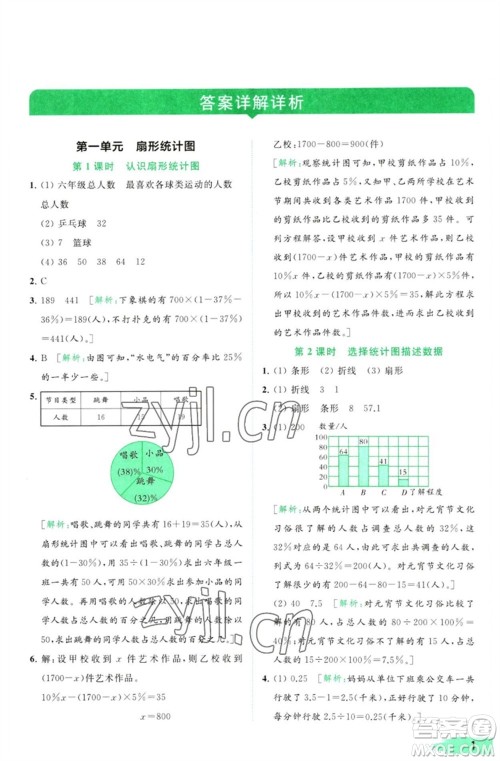 北京教育出版社2023亮点给力提优班多维互动空间六年级数学下册苏教版参考答案