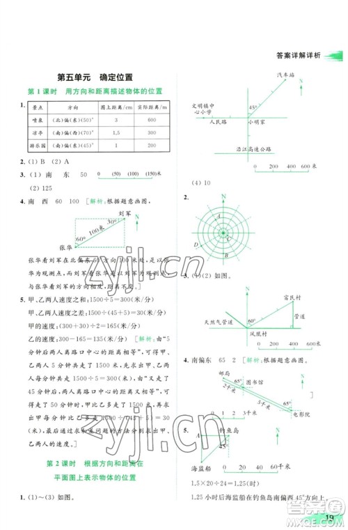 北京教育出版社2023亮点给力提优班多维互动空间六年级数学下册苏教版参考答案