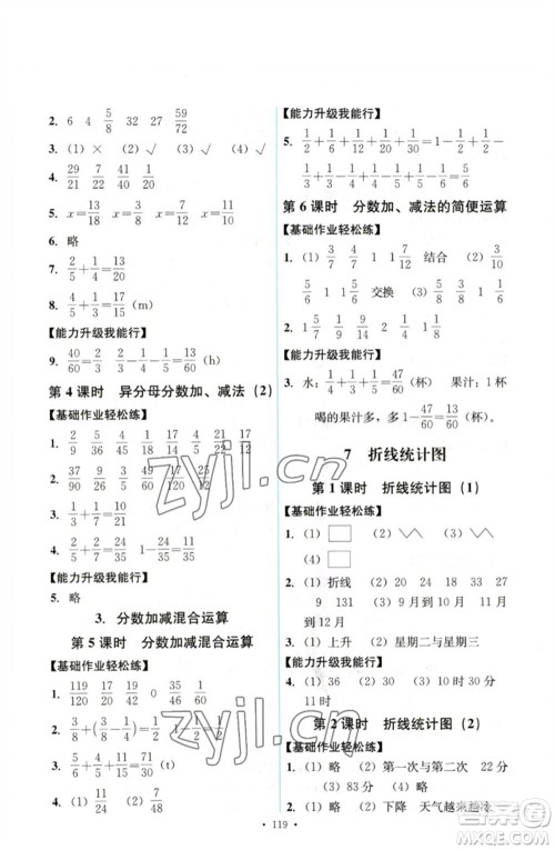 人民教育出版社2023能力培养与测试五年级数学下册人教版参考答案
