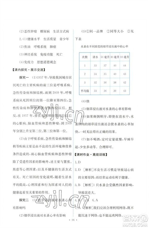 人民教育出版社2023能力培养与测试八年级生物下册人教版参考答案 人民教育出版社2023能力培养与测试八年级生物下册人教版参考答案