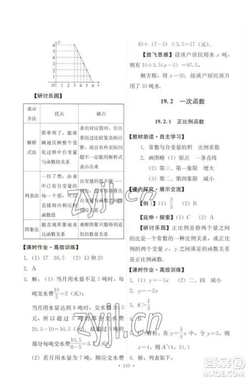 人民教育出版社2023能力培养与测试八年级数学下册人教版参考答案