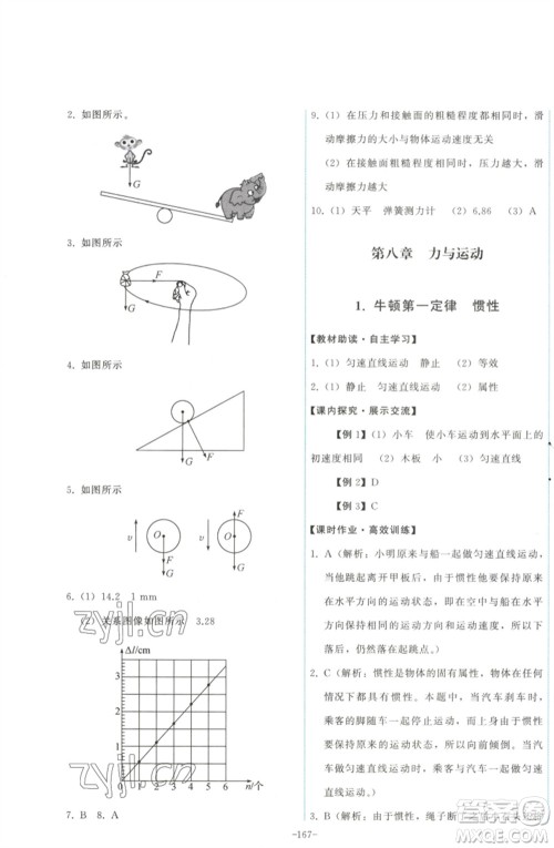教育科学出版社2023能力培养与测试八年级物理下册教科版参考答案 教育科学出版社2023能力培养与测试八年级物理下册教科版参考答案