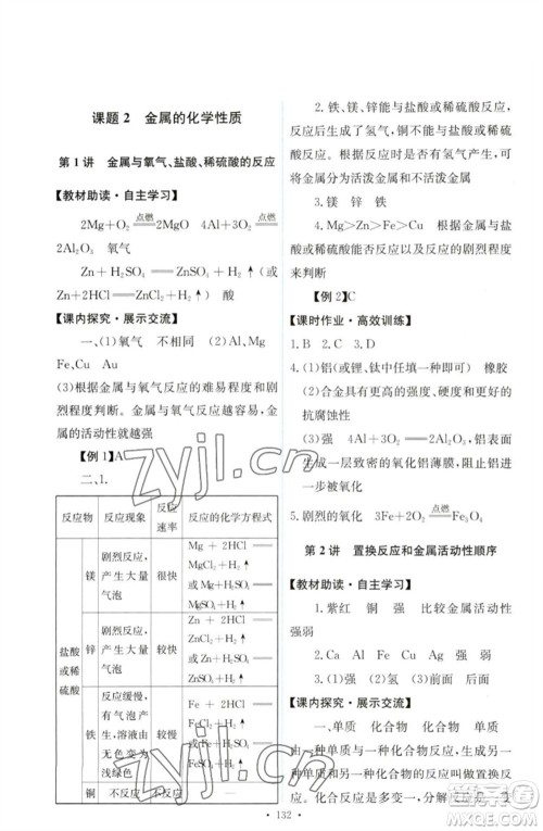 人民教育出版社2023能力培养与测试九年级化学下册人教版参考答案