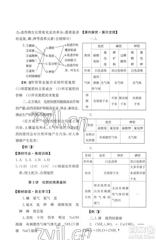 人民教育出版社2023能力培养与测试九年级化学下册人教版参考答案