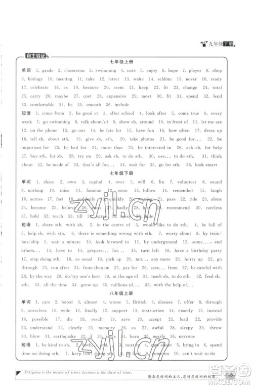 福建人民出版社2023课时提优计划作业本九年级英语下册译林版参考答案