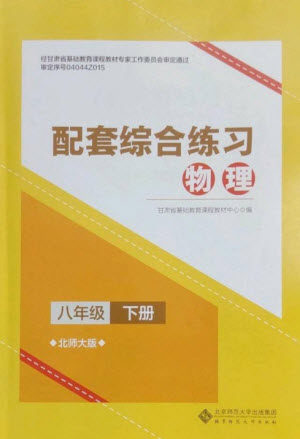 北京师范大学出版社2023物理配套综合练习八年级下册北师大版参考答案