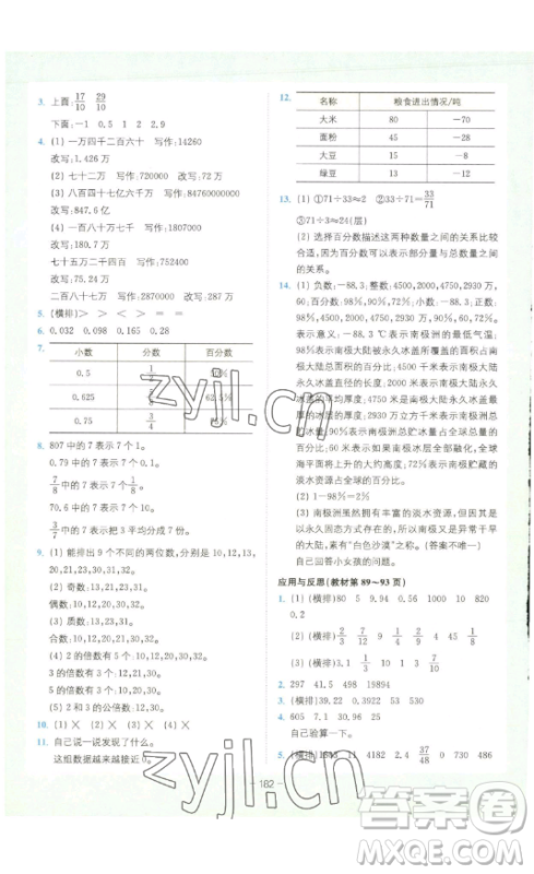 ​四川民族出版社2023全易通小学数学六年级下册青岛版答案