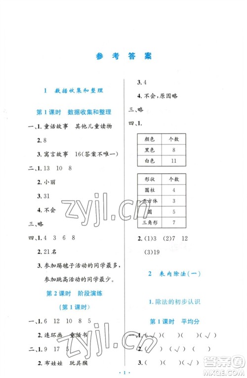 人民教育出版社2023小学同步测控优化设计二年级数学下册人教版增强版参考答案 人民教育出版社2023小学同步测控优化设计二年级数学下册人教版增强版参考答案