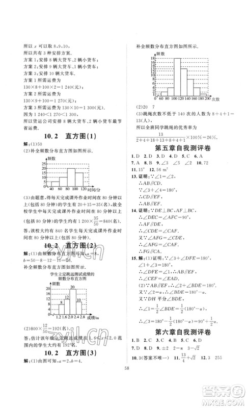 延边教育出版社2023优+学案课时通七年级数学下册人教版答案