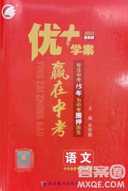 延边教育出版社2023最新版优+学案赢在中考语文答案