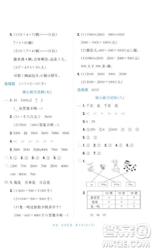 龙门书局2023黄冈小状元达标卷二年级数学下册人教版参考答案