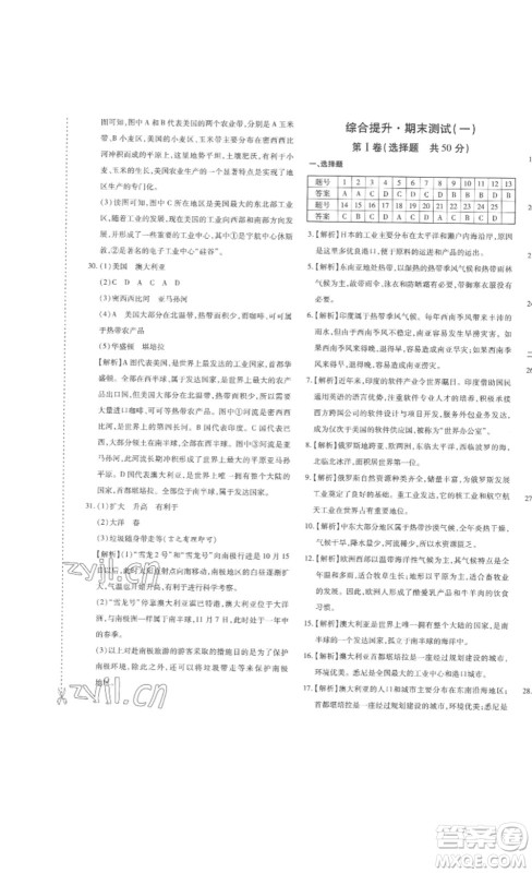 新疆青少年出版社2023优学1+1评价与测试七年级下册地理人教版答案 新疆青少年出版社2023优学1+1评价与测试七年级下册地理人教版答案