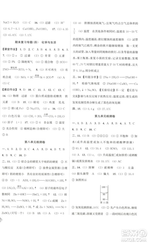 延边大学出版社2023轻松一典轻松作业本九年级化学下册人教版答案 延边大学出版社2023轻松一典轻松作业本九年级化学下册人教版答案
