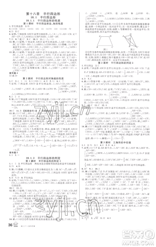 开明出版社2023名校课堂八年级数学下册人教版参考答案