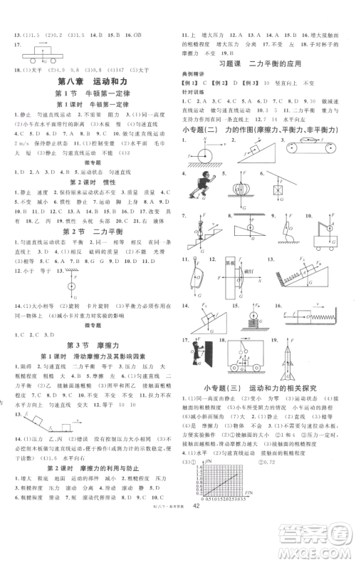 开明出版社2023名校课堂八年级物理下册人教版参考答案 开明出版社2023名校课堂八年级物理下册人教版参考答案