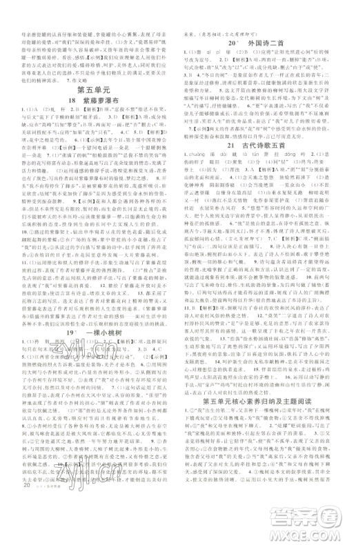 开明出版社2023名校课堂七年级语文下册人教版参考答案 开明出版社2023名校课堂七年级语文下册人教版参考答案