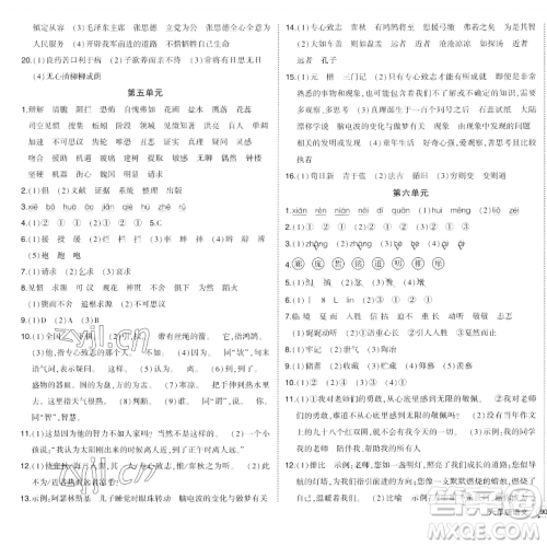 长江出版社2023黄冈状元成才路状元作业本六年级语文下册人教版福建专版