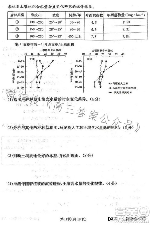 全国大联考2023届高三第六次联考6LK文科综合试卷答案 全国大联考2023届高三第六次联考6LK文科综合试卷答案