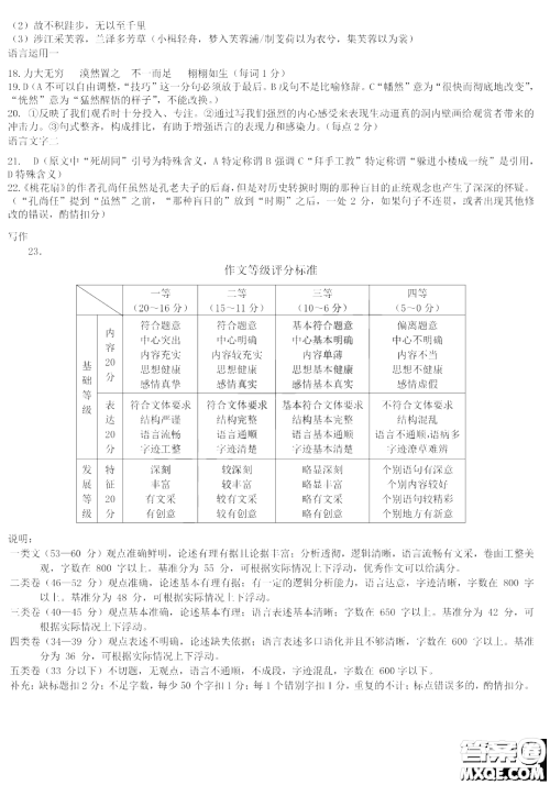 哈尔滨师大附中东北师大附中辽宁省实验中学2023高三第一次联合模拟考试语文试卷答案
