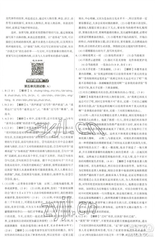 河海大学出版社2023学霸提优大试卷七年级语文下册人教版参考答案 河海大学出版社2023学霸提优大试卷七年级语文下册人教版参考答案